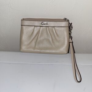 Coach Cream Wristlet Clutch